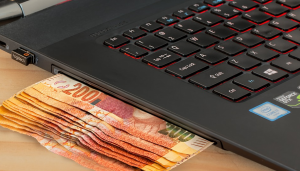 money and laptop